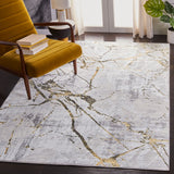 Amelia 293 Contemporary Power Loomed 50% Polypropylene + 50% Polyester Rug Grey / Gold