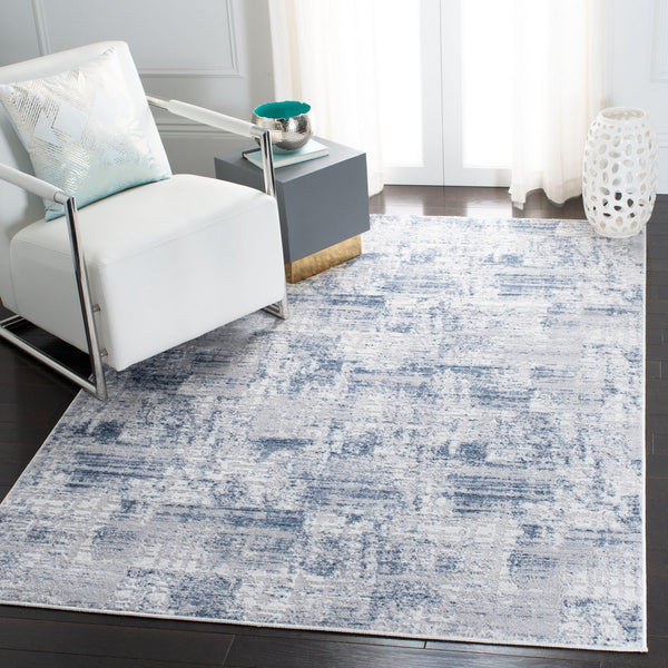 Amelia 700 Amelia 786 Contemporary Power Loomed 75% Polypropylene 25% Shrink Polyester Rug Navy / Light Grey