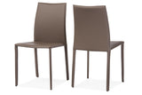 Baxton Studio Rockford Modern and Contemporary Taupe Bonded Leather Upholstered Dining Chair (Set of 2)