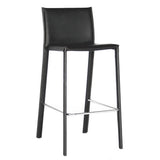 Crawford Black Leather Stool (Set of 2)