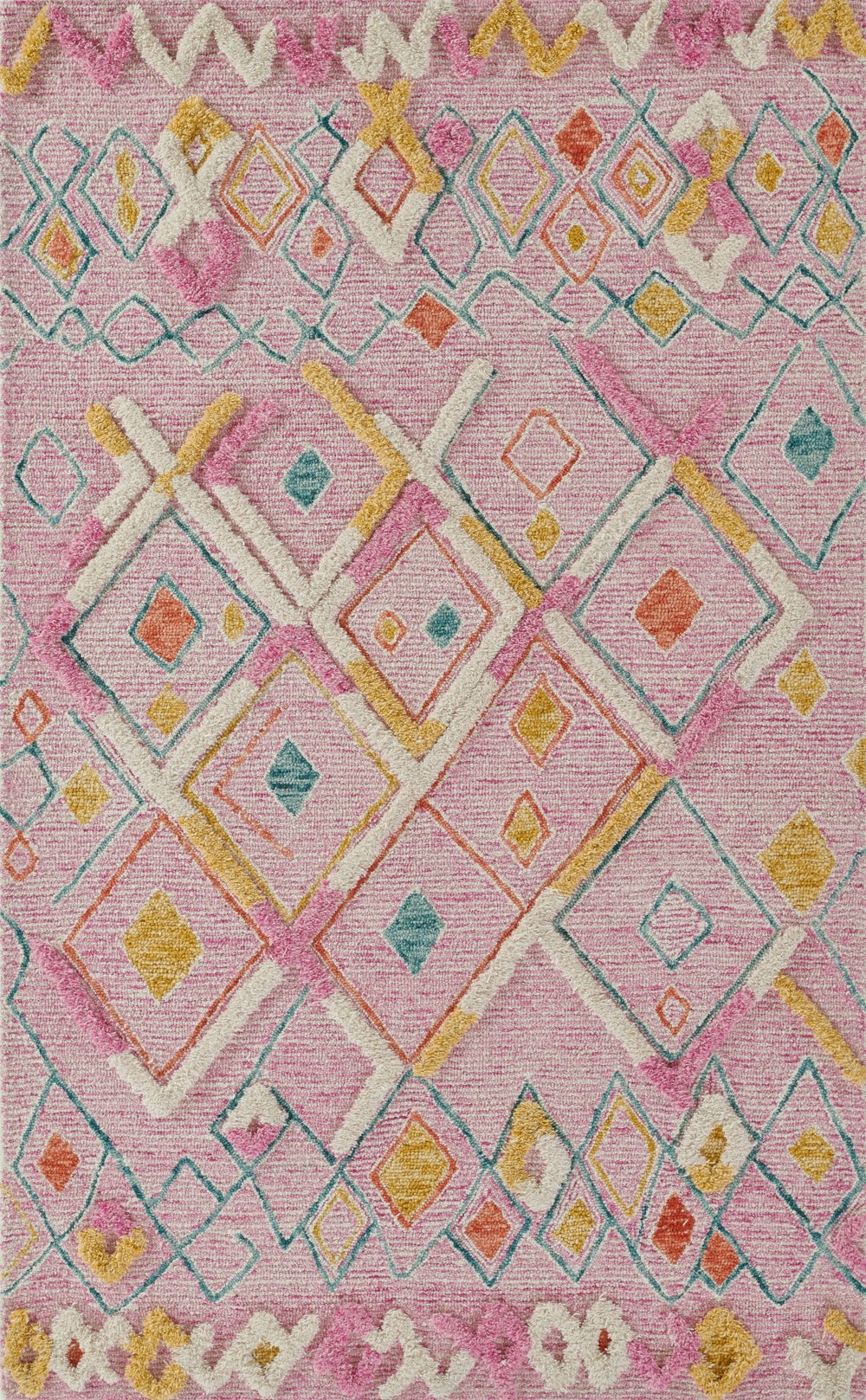 Momeni Allegro ALL-2 Hand Tufted Contemporary Moroccan Indoor Area Rug Pink 8' x 10' ALEGRALL-2PNK80A0