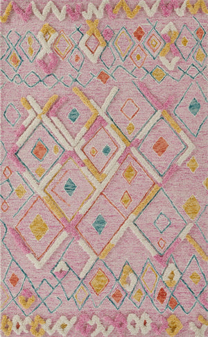 Momeni Allegro ALL-2 Hand Tufted Contemporary Moroccan Indoor Area Rug Pink 8' x 10' ALEGRALL-2PNK80A0