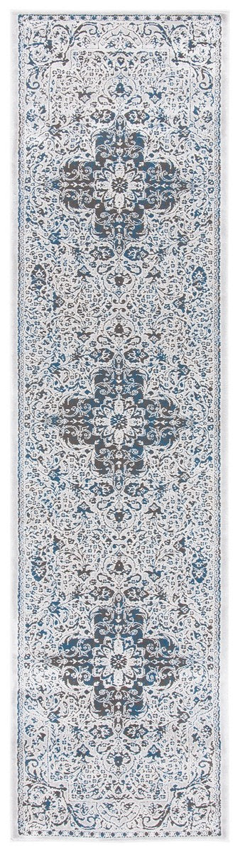Alhambra 600 Alhambra 628 Traditional Power Loomed 60% Polypropylene, 40% Shrink Poly Rug Light Grey / Navy