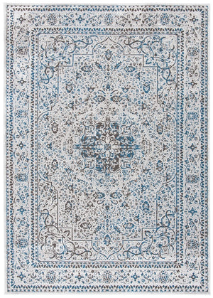 Alhambra 600 Alhambra 628 Traditional Power Loomed 60% Polypropylene, 40% Shrink Poly Rug Light Grey / Navy