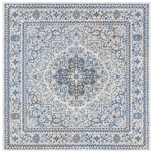 Alhambra 600 Alhambra 628 Traditional Power Loomed 60% Polypropylene, 40% Shrink Poly Rug Light Grey / Navy