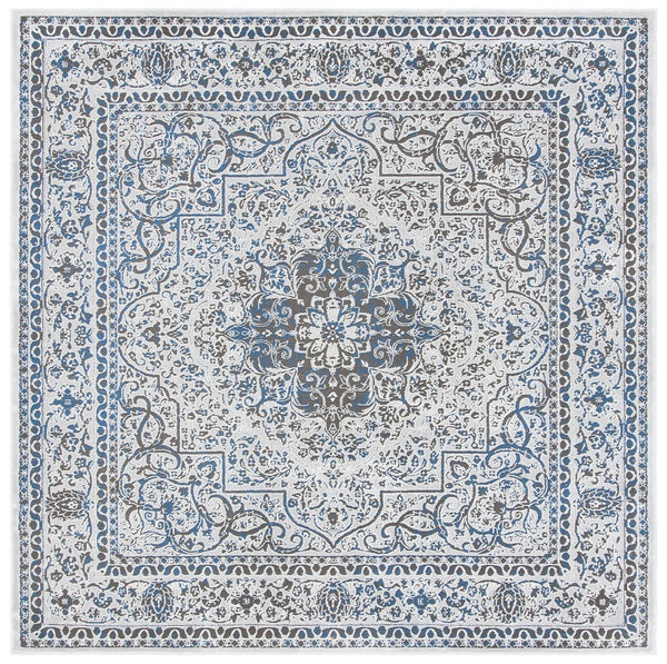 Alhambra 600 Alhambra 628 Traditional Power Loomed 60% Polypropylene, 40% Shrink Poly Rug Light Grey / Navy