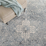 Alhambra 600 Alhambra 628 Traditional Power Loomed 60% Polypropylene, 40% Shrink Poly Rug Cream / Blue