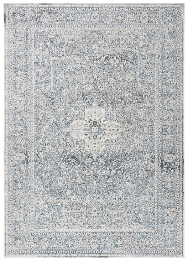 Alhambra 600 Alhambra 628 Traditional Power Loomed 60% Polypropylene, 40% Shrink Poly Rug Cream / Blue