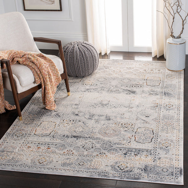 Alhambra 600 Alhambra 629 Traditional Power Loomed 60% Polypropylene, 40% Shrink Poly Rug Cream / Grey