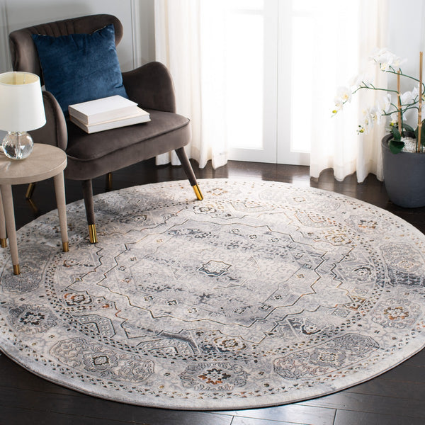 Alhambra 600 Alhambra 629 Traditional Power Loomed 60% Polypropylene, 40% Shrink Poly Rug Cream / Grey