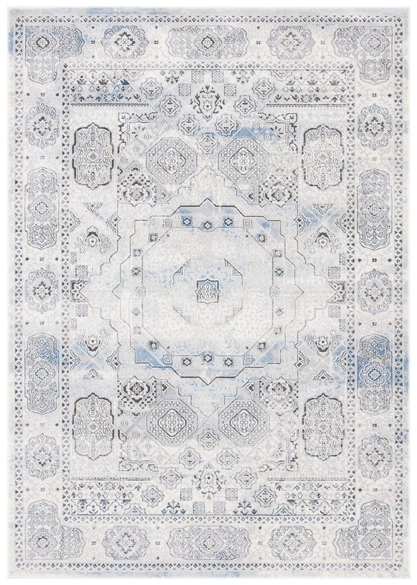 Alhambra 600 Alhambra 629 Traditional Power Loomed 60% Polypropylene, 40% Shrink Poly Rug Grey / Blue