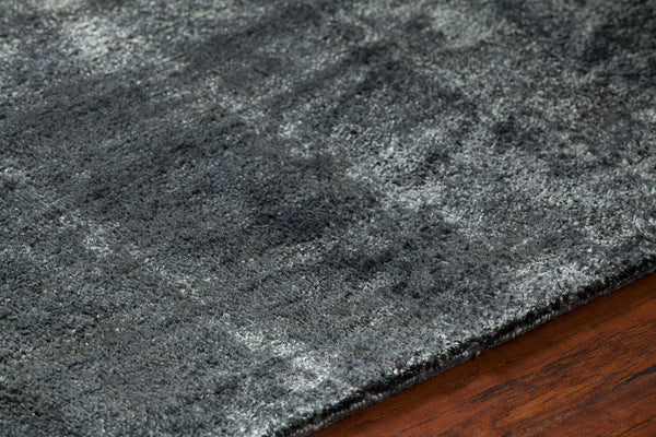 Chandra Rugs Alida 100% Art Silk Hand-Woven Contemporary Rug Charcoal 9' x 13'
