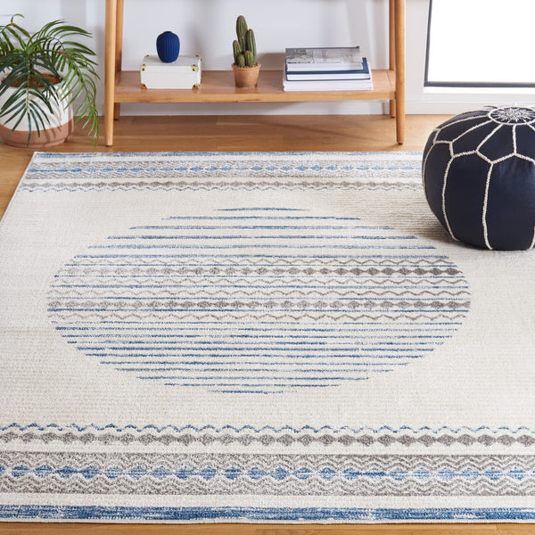 Safavieh Alamo 775 Solid Flat Weave Rug Ivory / Navy ALM775N-9