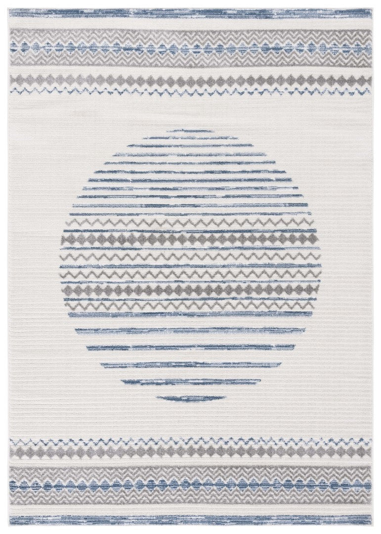 Safavieh Alamo 775 Solid Flat Weave Rug Ivory / Navy ALM775N-9