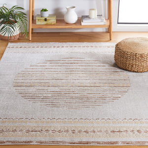 Safavieh Alamo 775 Solid Flat Weave Rug Ivory / Brown ALM775T-9