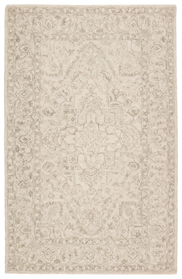 Jaipur Living Lena Handmade Medallion Light Gray/ Cream Area Rug (9'X12')
