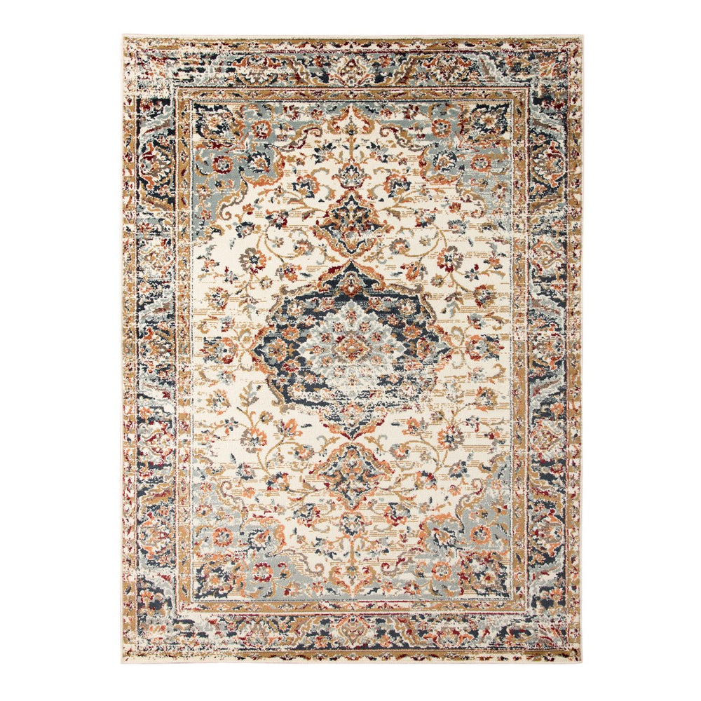 AMER Rugs Allure ALU-3 Power-Loomed Medallion Classic Area Rug Ivory 8'9" x 11'9"