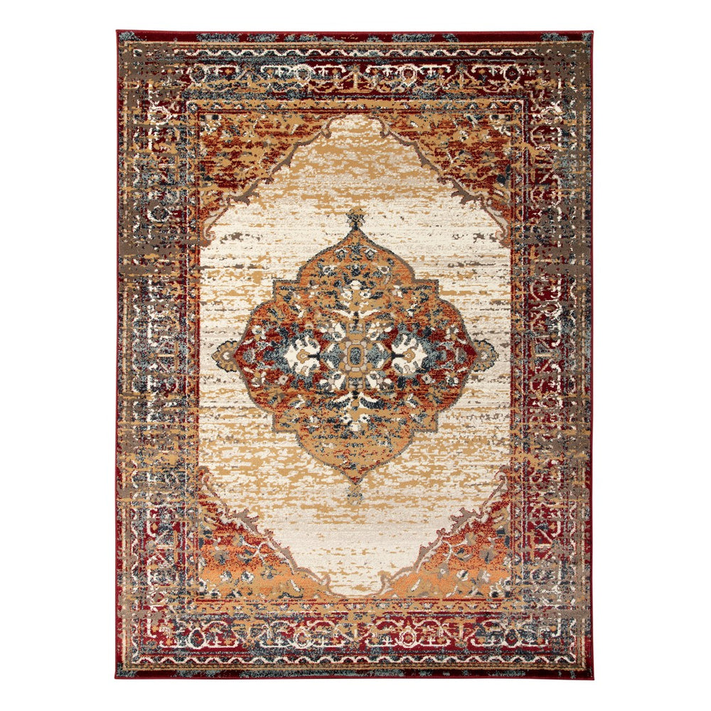 AMER Rugs Allure ALU-4 Power-Loomed Medallion Classic Area Rug Red 8'9" x 11'9"