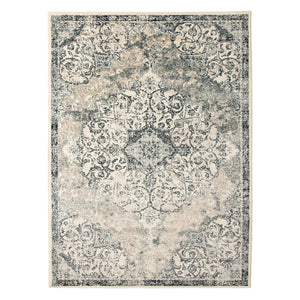 AMER Rugs Allure ALU-6 Power-Loomed Medallion Classic Area Rug Blue 8'9" x 11'9"