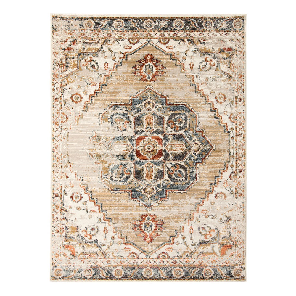 AMER Rugs Allure ALU-7 Power-Loomed Medallion Classic Area Rug Gold 8'9" x 11'9"