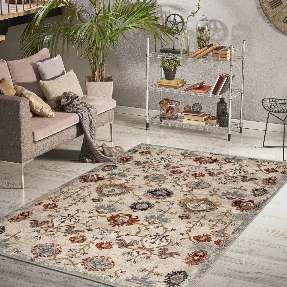 AMER Rugs Allure ALU-8 Power-Loomed Oriental Classic Area Rug Beige 8'9" x 11'9"