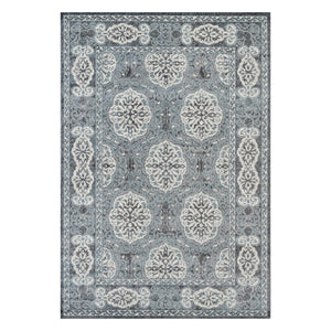 AMER Rugs Alexandria ALX-10 Power-Loomed Bordered Transitional Area Rug Blue 8'9" x 11'9"