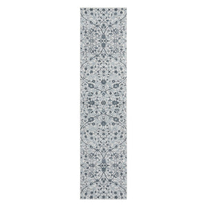 AMER Rugs Alexandria ALX-24 Power-Loomed Floral Transitional Area Rug Light Blue 2'6" x 10'3"