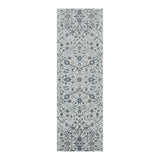 AMER Rugs Alexandria ALX-24 Power-Loomed Floral Transitional Area Rug Light Blue 2' x 6'