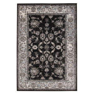 AMER Rugs Alexandria ALX-44 Power-Loomed Bordered Transitional Area Rug Black 8'9" x 11'9"