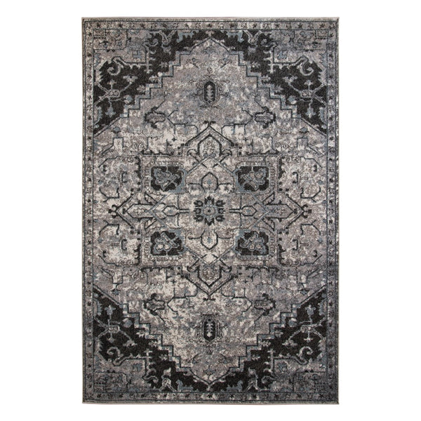 AMER Rugs Alexandria ALX-49 Power-Loomed Medallion Transitional Area Rug Gray 8'9" x 11'9"
