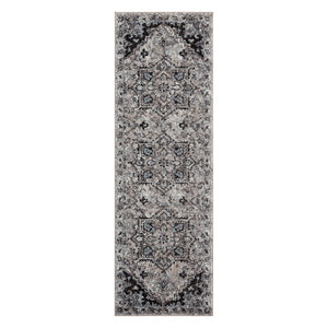 AMER Rugs Alexandria ALX-49 Power-Loomed Medallion Transitional Area Rug Gray 2' x 6'