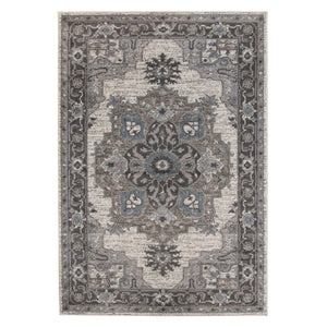 AMER Rugs Alexandria ALX-51 Power-Loomed Medallion Transitional Area Rug Taupe 8'9" x 11'9"