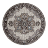 AMER Rugs Alexandria ALX-51 Power-Loomed Medallion Transitional Area Rug Taupe 6'7" x 6'7"R