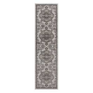 AMER Rugs Alexandria ALX-51 Power-Loomed Medallion Transitional Area Rug Taupe 2'6" x 10'3"