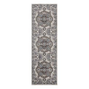 AMER Rugs Alexandria ALX-51 Power-Loomed Medallion Transitional Area Rug Taupe 2' x 6'