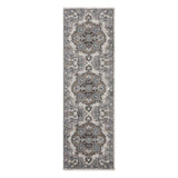 AMER Rugs Alexandria ALX-51 Power-Loomed Medallion Transitional Area Rug Taupe 2' x 6'