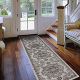 AMER Rugs Alexandria ALX-51 Power-Loomed Medallion Transitional Area Rug Taupe 2'6" x 10'3"