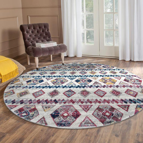 AMER Rugs Alexandria ALX-80 Power-Loomed Geometric Transitional Area Rug Multicolor 6'7" x 6'7"R