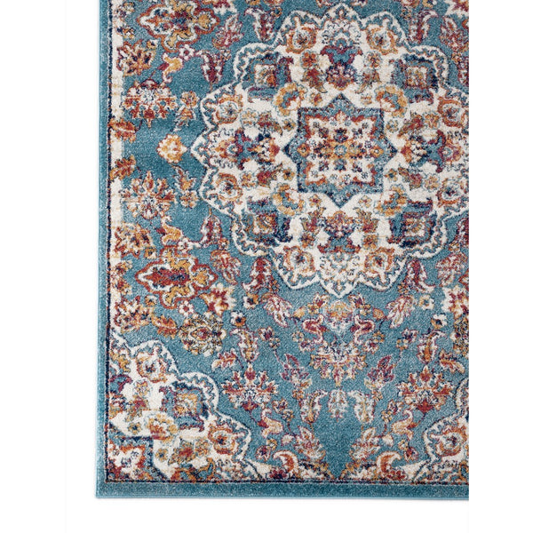 AMER Rugs Alexandria ALX-81 Power-Loomed Medallion Transitional Area Rug Blue 8'9" x 11'9"