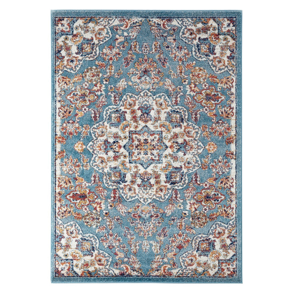 AMER Rugs Alexandria ALX-81 Power-Loomed Medallion Transitional Area Rug Blue 8'9" x 11'9"
