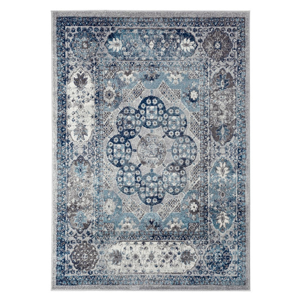 AMER Rugs Alexandria ALX-83 Power-Loomed Bordered Transitional Area Rug Gray 8'9" x 11'9"