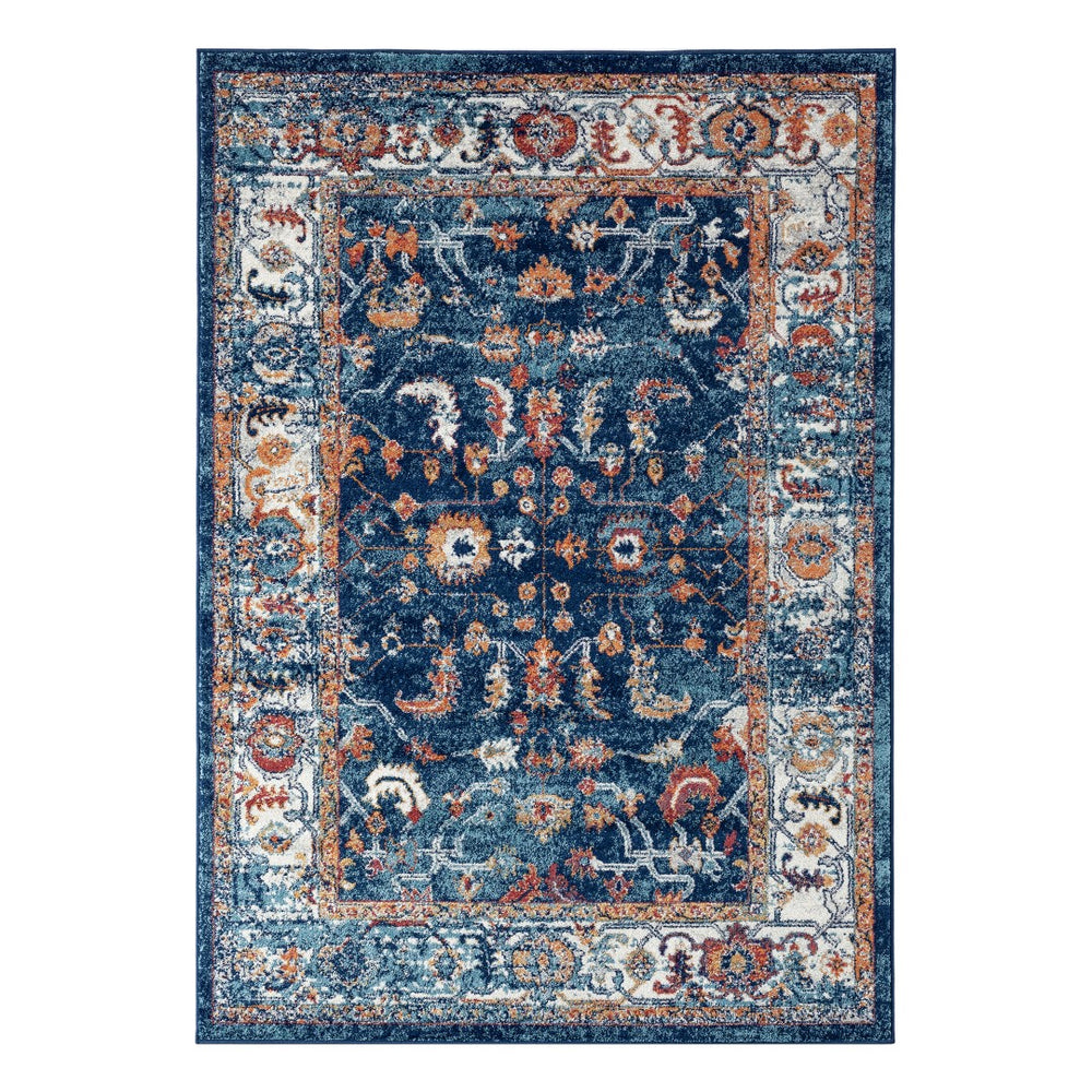AMER Rugs Alexandria ALX-85 Power-Loomed Bordered Transitional Area Rug Blue 8'9" x 11'9"