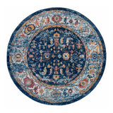 AMER Rugs Alexandria ALX-85 Power-Loomed Bordered Transitional Area Rug Blue 6'7" x 6'7"R