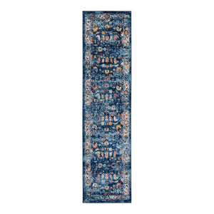 AMER Rugs Alexandria ALX-85 Power-Loomed Bordered Transitional Area Rug Blue 2'6" x 10'3"