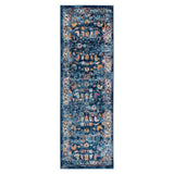 AMER Rugs Alexandria ALX-85 Power-Loomed Bordered Transitional Area Rug Blue 2' x 6'