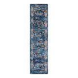AMER Rugs Alexandria ALX-85 Power-Loomed Bordered Transitional Area Rug Blue 2'6" x 10'3"