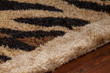 Chandra Rugs Amazon 60% Wool + 40% Polyester Hand-Woven Contemporary Rug Tan/Gold/Brown/Black 9' x 13'