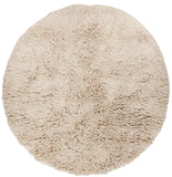 Chandra Rugs Ambiance 100% Wool Hand-Woven Contemporary Rug Ivory 7'9 Round
