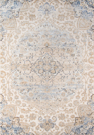 Momeni Amelia AM-01 Machine Made Traditional Medallion Indoor Area Rug Beige 9'3" x 12'6" AMELIAM-01BGE93C6