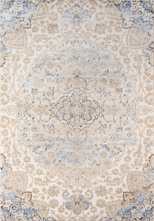 Momeni Amelia AM-01 Machine Made Traditional Medallion Indoor Area Rug Beige 9'3" x 12'6" AMELIAM-01BGE93C6